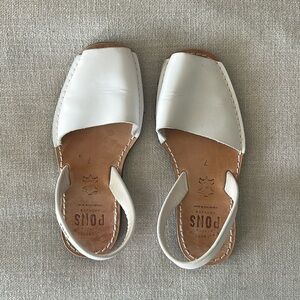 Pons Women's White Leather Sandals